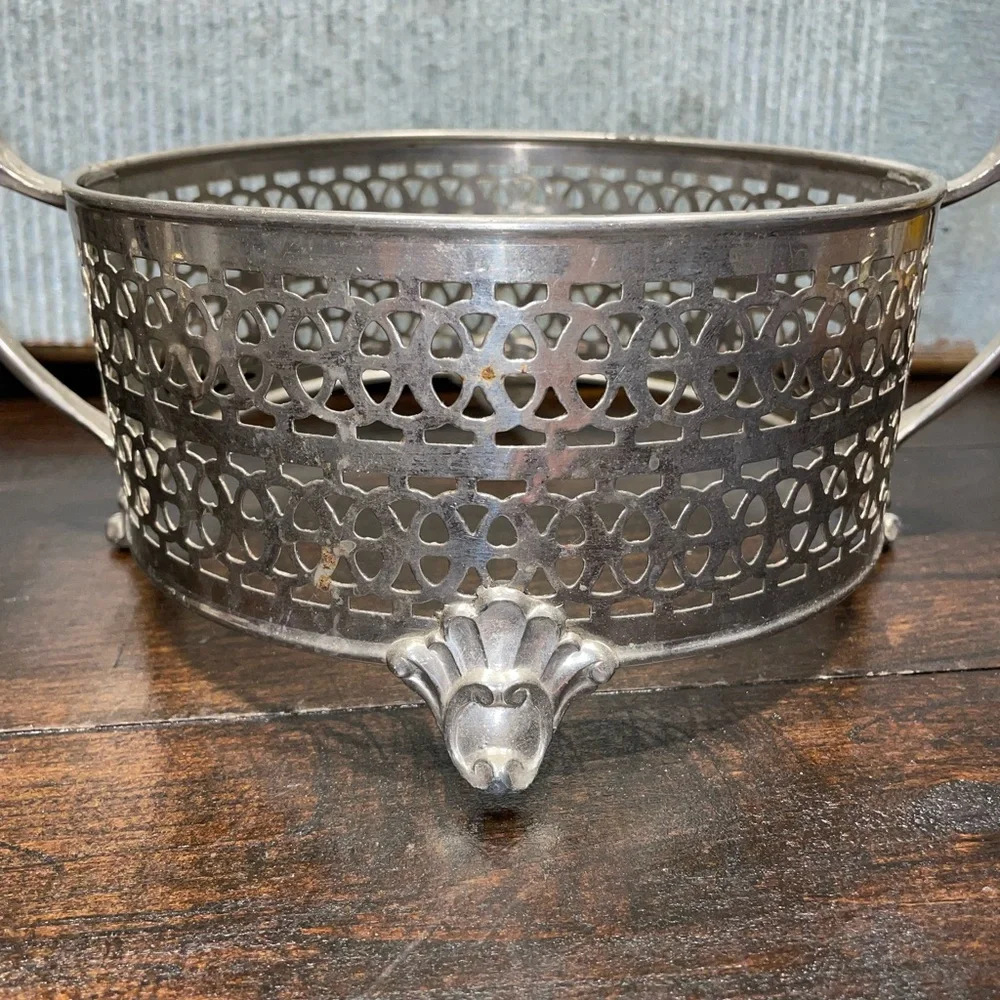 Oval Small Oven Crock Pot Holder Mara Weller Specialty Metal‎ Caddy Stand
